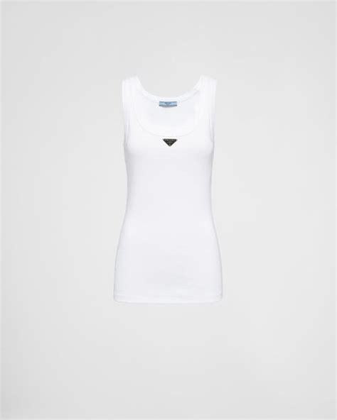 prada ribbed tank top|Womens Prada white Rib.